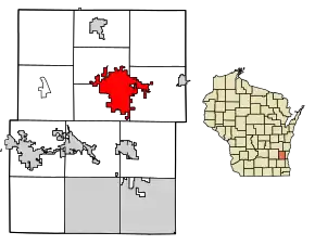 Poziția localității West Bend