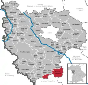 Poziția localității Wassertrüdingen