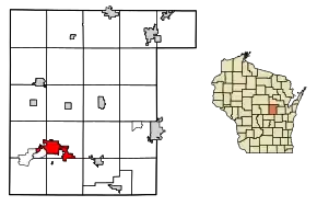 Poziția localității Waupaca