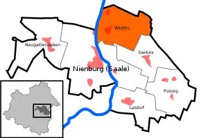 Poziția localității Wedlitz