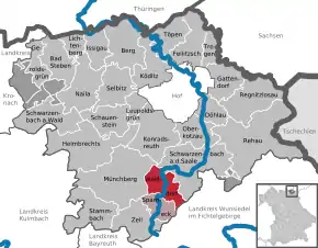 Poziția  Weißdorf pe harta districtului Hof