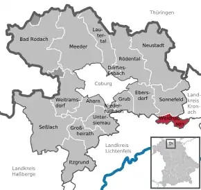 Poziția localității Weidhausen bei Coburg