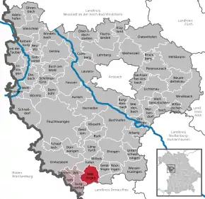 Poziția localității Weiltingen