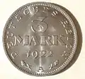 3 Mark din aluminiu (1922)