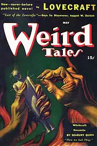 Păpușă voodoo pe coperta revistei pulp Weird Tales, mai 1941