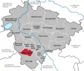 Poziția localității Wennigsen