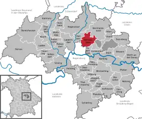 Poziția  Wenzenbach pe harta districtului Regensburg