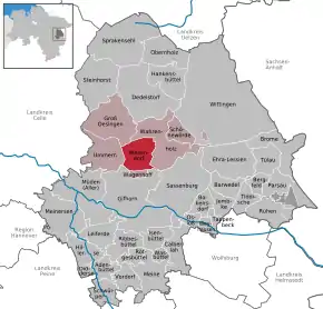 Poziția  Wesendorf pe harta districtului Gifhorn