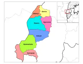 Districtele provinciei de Vest în cadrul Rwandei