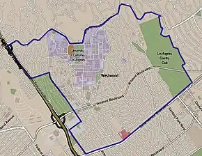 Poziția localității Westwood