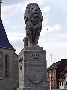 Wettinerbrunnen, erected in memory of the 1307 battle