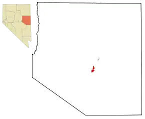 Localizarea orașului Ely în Nevada