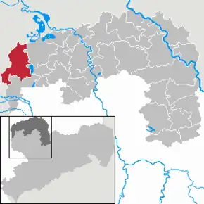 Poziția  Wiedemar pe harta districtului Nordsachsen