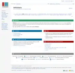 Screenshot of Wikidata's Main page
