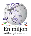 Logoul pentru Wikipedia în suedeză: 1 000 000 de articole  (iunie 2013)