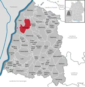 Poziția  Willstätt pe harta districtului Ortenaukreis