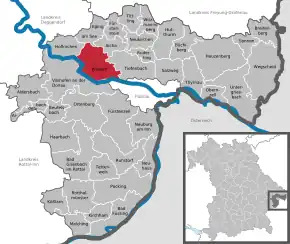 Poziția  Windorf pe harta districtului Passau