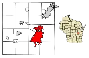 Poziția localității Oshkosh