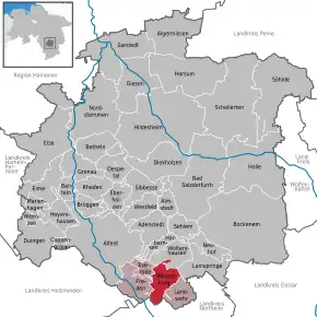 Poziția Winzenburg pe harta districtului Hildesheim
