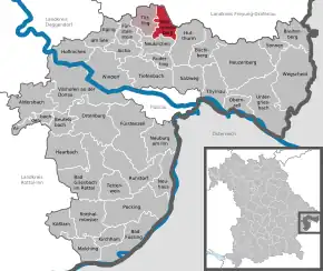 Poziția  Witzmannsberg pe harta districtului Passau