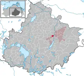 Poziția  Woggersin pe harta districtului Mecklenburgische Seenplatte