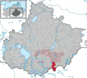 Poziția  Wokuhl-Dabelow pe harta districtului Mecklenburgische Seenplatte