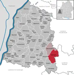 Poziția  Wolfach pe harta districtului Ortenaukreis