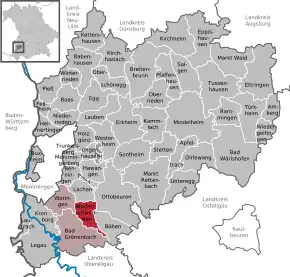 Poziția  Wolfertschwenden pe harta districtului Unterallgäu