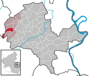Poziția Wonsheim pe harta districtului Alzey-Worms