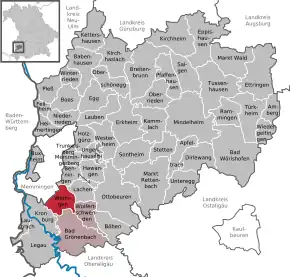 Poziția Woringen pe harta districtului Unterallgäu