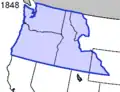 Oregon Territory, aşa cum fusese iniţial organizat, în 1848