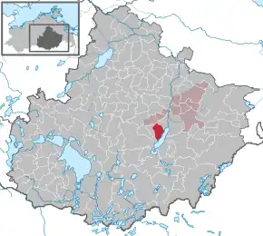 Poziția  Wulkenzin pe harta districtului Mecklenburgische Seenplatte