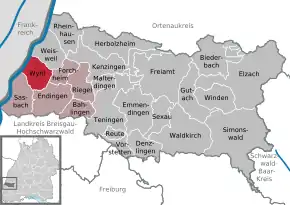 Poziția localității Wyhl am Kaiserstuhl