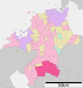 Poziția localității Yame