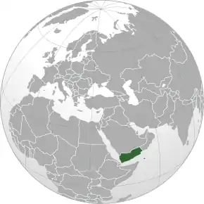 Localizarea Yemenului pe Glob