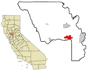 Poziția localității Davis