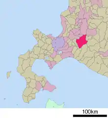 Poziția localității Yūbari