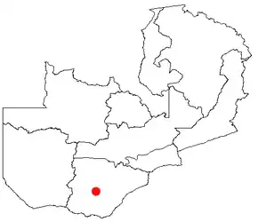 Poziția localității Kalomo