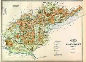 Poziția localității Comitatul Zala