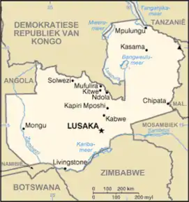Poziția localității Lusaka