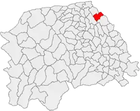 Amplasarea în cadrul județului