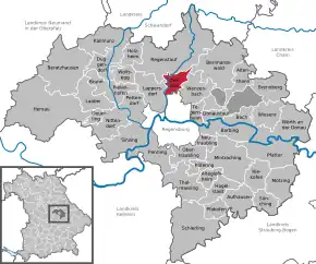 Poziția  Zeitlarn pe harta districtului Regensburg