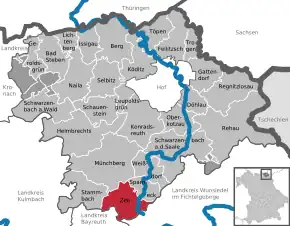 Poziția localității Zell im Fichtelgebirge