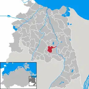 Poziția  Zerrenthin pe harta districtului Uecker-Randow