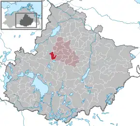 Poziția  Zettemin pe harta districtului Mecklenburgische Seenplatte