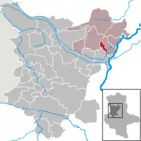 Poziția  Zielitz pe harta districtului Börde