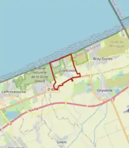 Poziția localității Zuydcoote