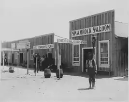 Shamrock Saloon din Hazen, Nevada în 1905.