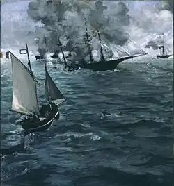 Battle of the Kearsarge and the Alabama, Philadelphia Museum of Art, 1864. Inspired by the Battle of Cherbourg (1864)