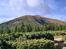 Vârful Hovârla văzut din valea&nbsp;Modrini